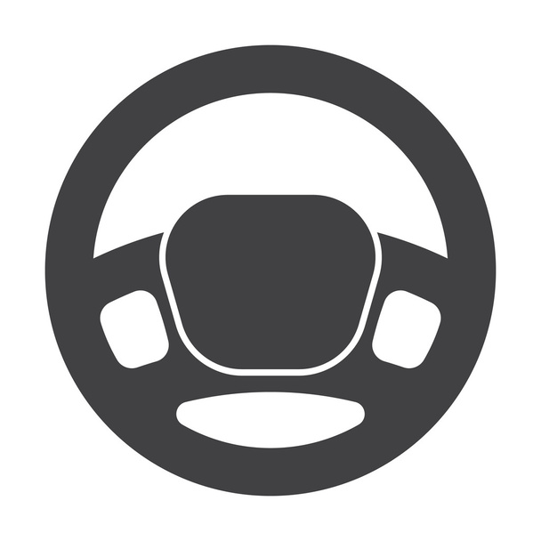 wheel control black simple icon on white background for web - Vector, Image