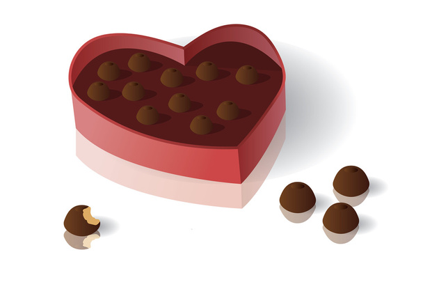 Une boîte de chocolats pour la Saint-Valentin
 - Vecteur, image