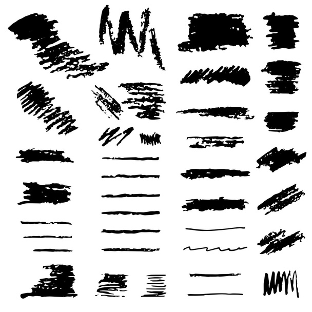 Conjunto de cepillos dibujados a mano. Ilustración vectorial
 - Vector, imagen