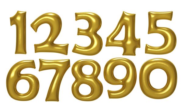 Arany szám fólia léggömb Vágógörbe szett - Fotó, kép