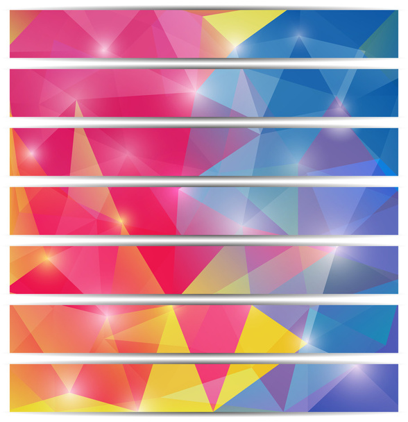 Banners template with triangular mosaic background - Vector, afbeelding