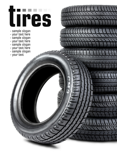 Neumáticos sobre fondo blanco
 - Foto, Imagen