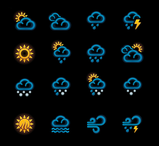 Vektor-Wettervorhersagesymbole. Teil 1 - Vektor, Bild
