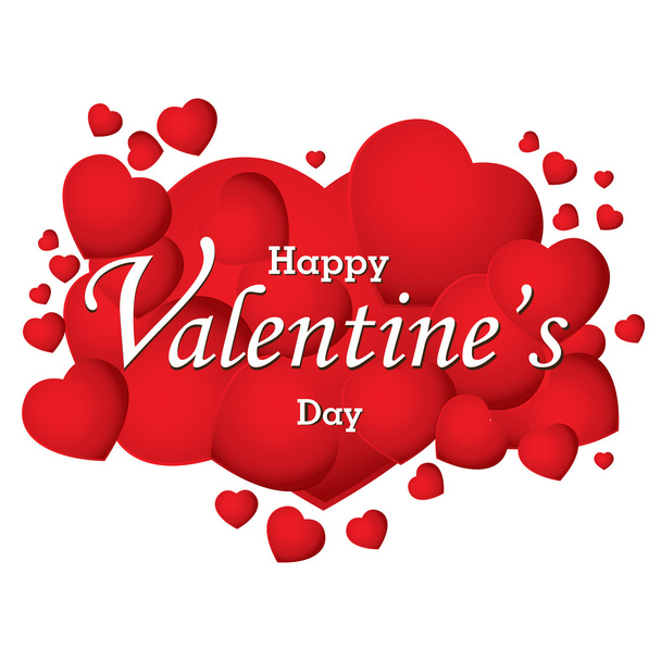 Valentine's Day and Red heart isolated on white background. Vector Valentine's Day. - Vector, Imagen