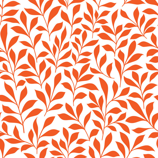 Seamless orange wild herbs pattern - Vektör, Görsel