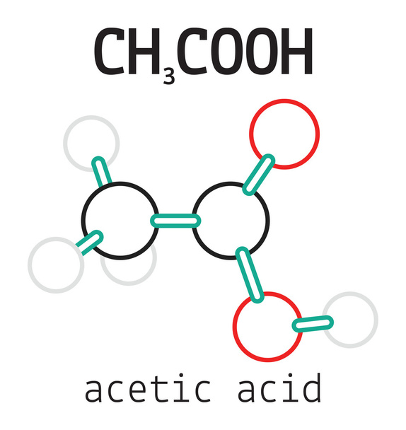 Ch3cooh azijnzuur molecuul - Vector, afbeelding