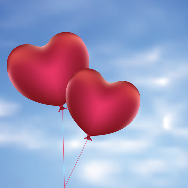 μπαλόνια σε σχήμα καρδιάς - Διάνυσμα, εικόνα