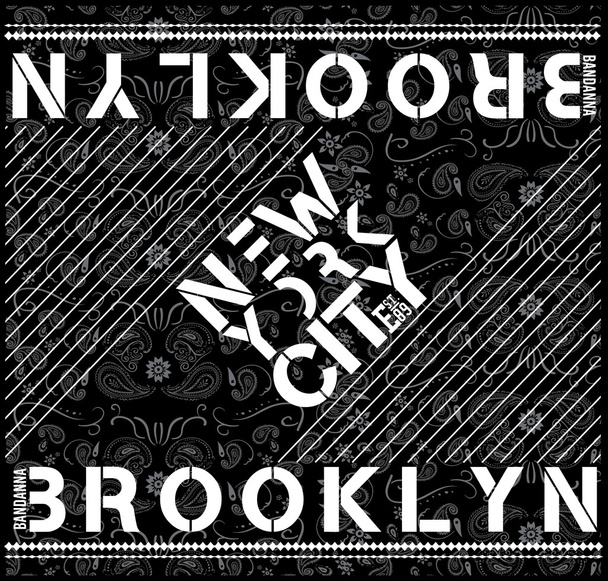 Νέα Υόρκη και το Μπρούκλιν t-shirt γραφικών - Διάνυσμα, εικόνα
