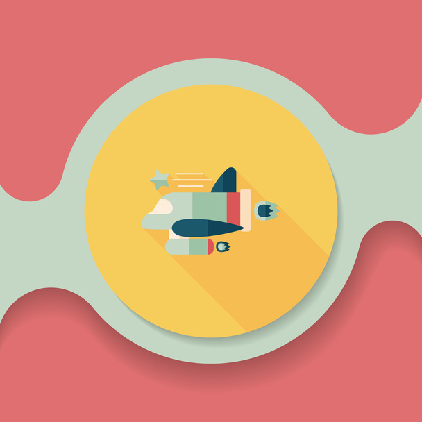Spaceship flat icon with long shadow,eps10 - Vector, imagen
