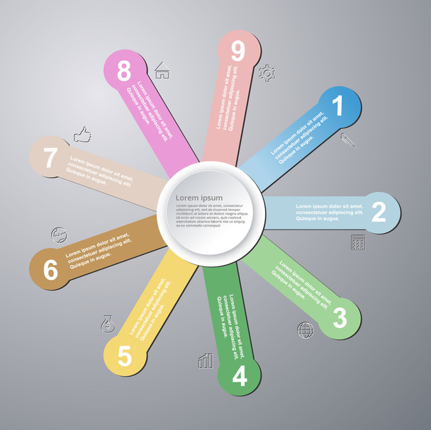 Vektorové abstraktní kruhové ose infographic obchodní zpráva - Vektor, obrázek
