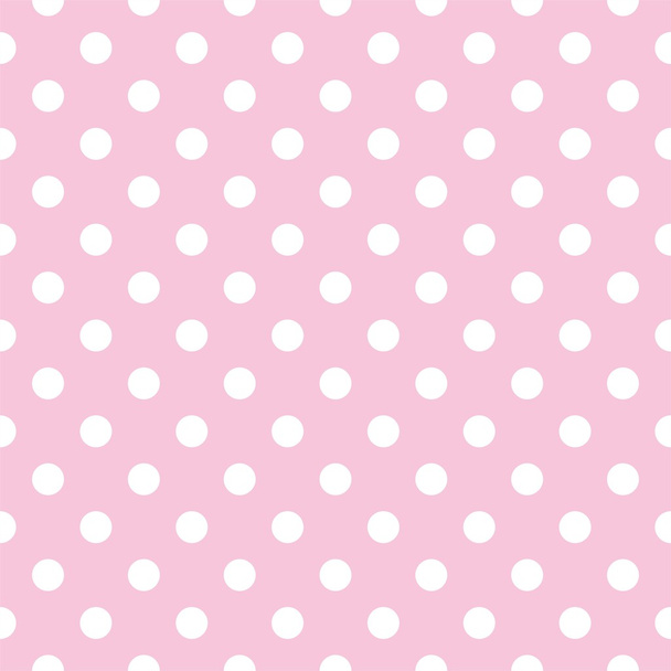 ポルカ ドット赤ちゃんピンクバック グラウンド レトロなシームレスなベクター パターン - ベクター画像