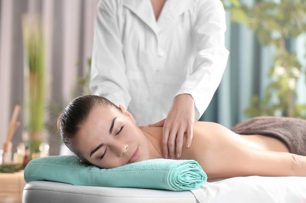 woman relaxing with hand massage  - Zdjęcie, obraz