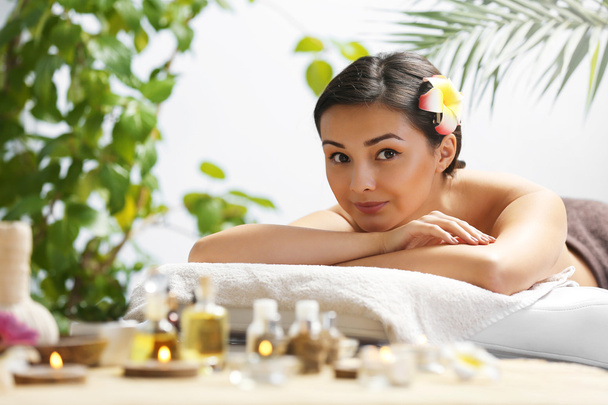woman relaxing at beauty spa  - 写真・画像