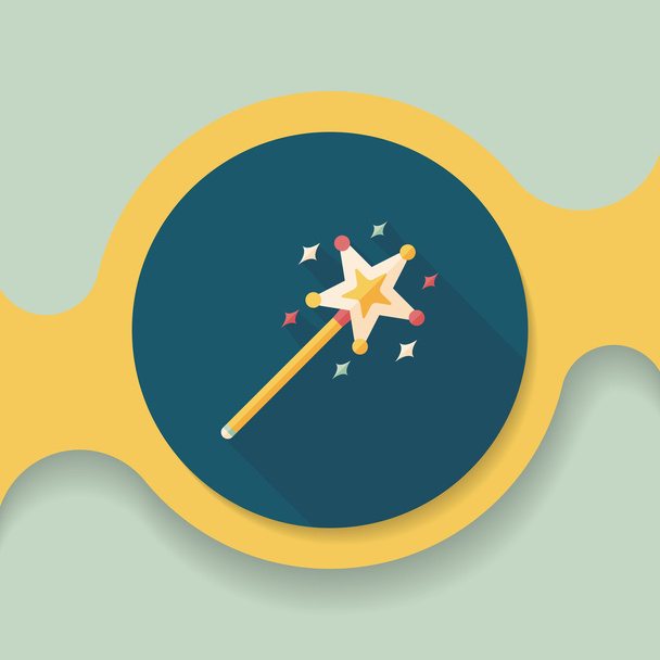 magic wand flat icon with long shadow,eps10 - Vector, Imagen