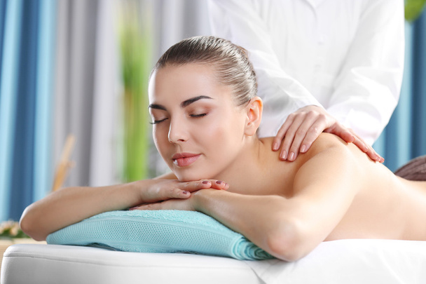 woman relaxing with hand massage  - Φωτογραφία, εικόνα