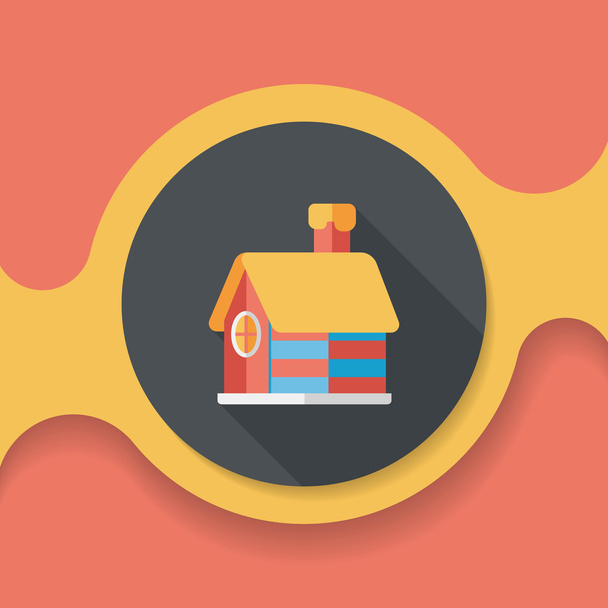 Christmas house flat icon with long shadow,eps10 - Vector, imagen