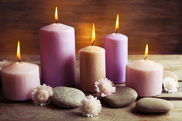 Spa set with candles - Фото, изображение