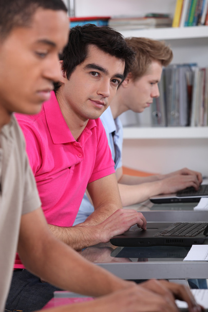 Older students with laptops - Фото, изображение
