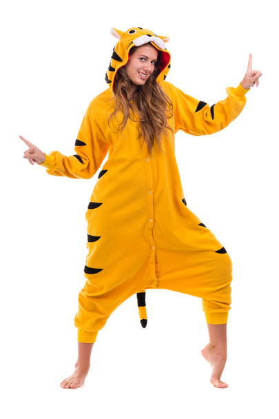 Girl dressed as a tiger - Foto, Imagen