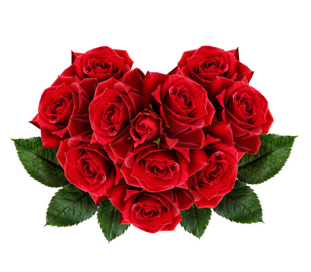 Red rose flowers heart - Φωτογραφία, εικόνα