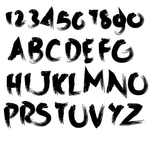 hand drawing freestyle vector brush alphabet set - Vektor, Bild