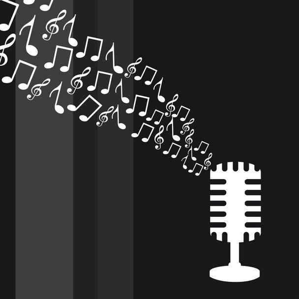 microfono con note musicali - Vettoriali, immagini