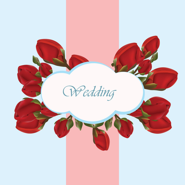 Geranium flower wedding invitation - Vector, afbeelding