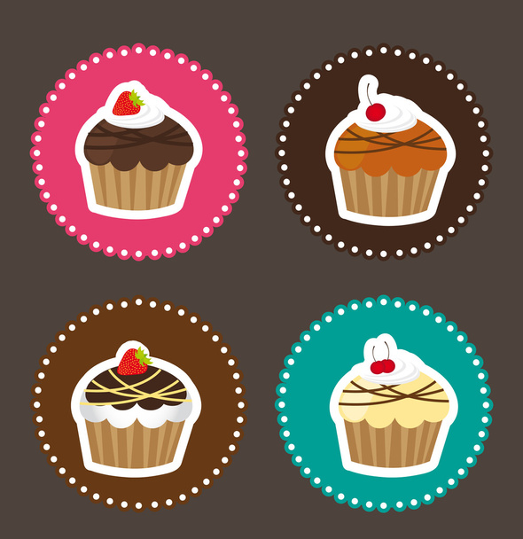 cute cakes - Vector, Imagen