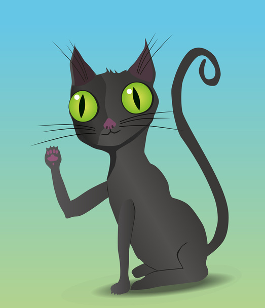 aranyos fekete macska - Vektor, kép