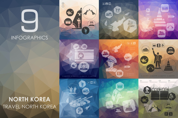 Észak-Korea Infographic - Vektor, kép