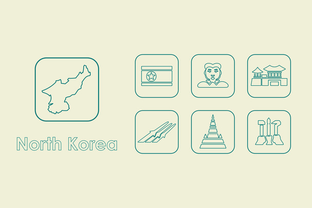 Az egyszerű ikonok, Észak-Korea - Vektor, kép
