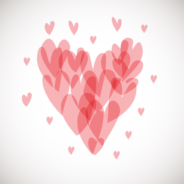 Valentines day hearts composition from small pink hearts - Vector, imagen