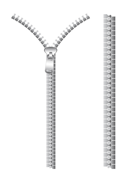 zilver zip - Vector, afbeelding