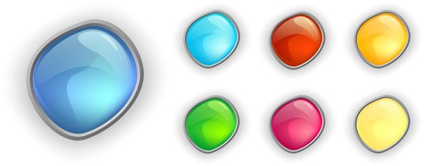 Colored web buttons - Vector, Image