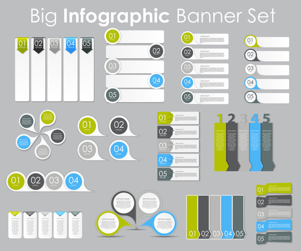 Gran Conjunto de Plantillas de Banner Infográfico para su Vector de Negocios
 - Vector, Imagen
