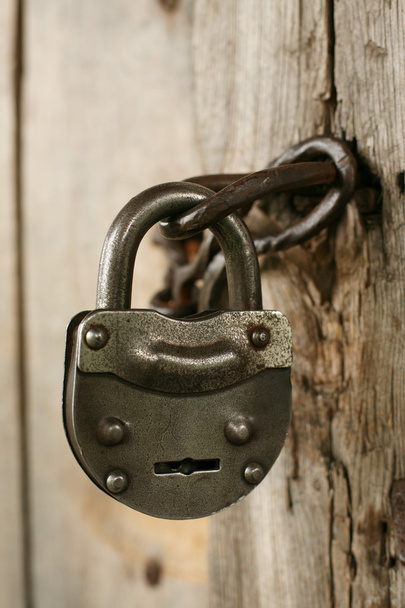Vintage padlock on an old door - Photo, Image