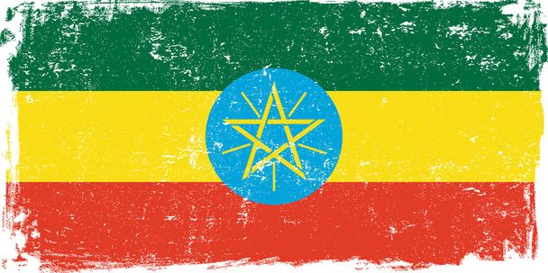 Ethiopia Vector Flag on White - Vector, Image