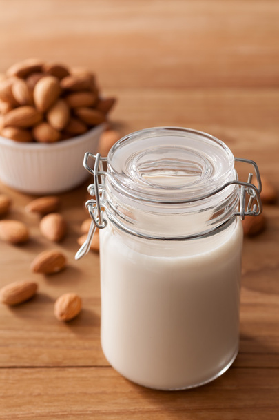 almond milk organic healthy nut vegan vegetarian drink - Fotó, kép