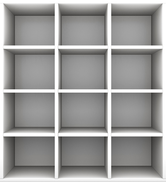 Estantes vacíos en escala de grises. renderizado 3d
 - Foto, imagen
