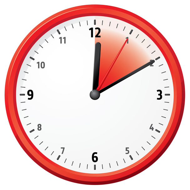 Ilustración de un reloj que marca diez minutos. Puede ser utilizado en anuncios e instituciones
 - Vector, Imagen
