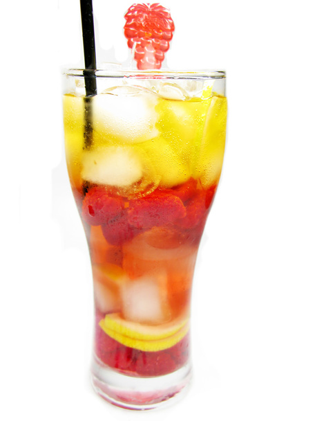 Fruit cold juice drink with raspberry - Photo, Image