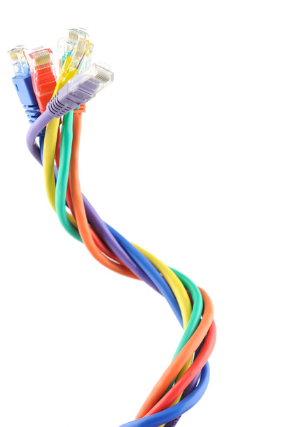Multi colored computer cables - Photo, Image