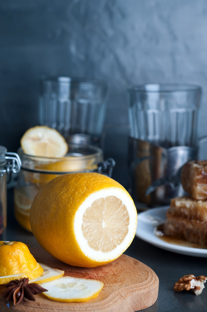 Honey, lemon and ginger tonic  - Photo, Image