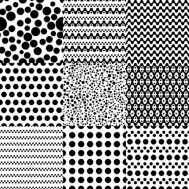 Set van 9 verschillende abstracte patroon - Vector, afbeelding