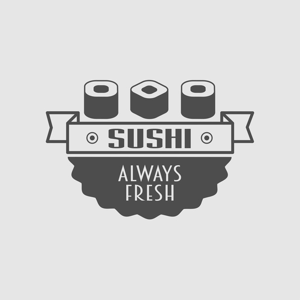 Sushi bar japonais logo, badge ou concept de conception d'étiquette. Peut être utilisé pour le menu de conception, affiches, dépliants ou cartes
 - Vecteur, image