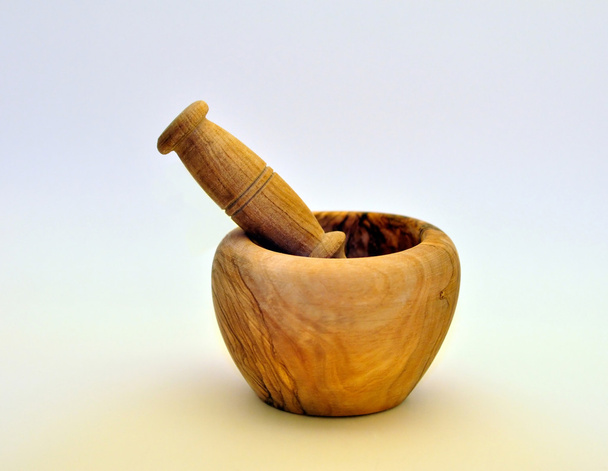 Mortar made by olive wood - Photo, Image