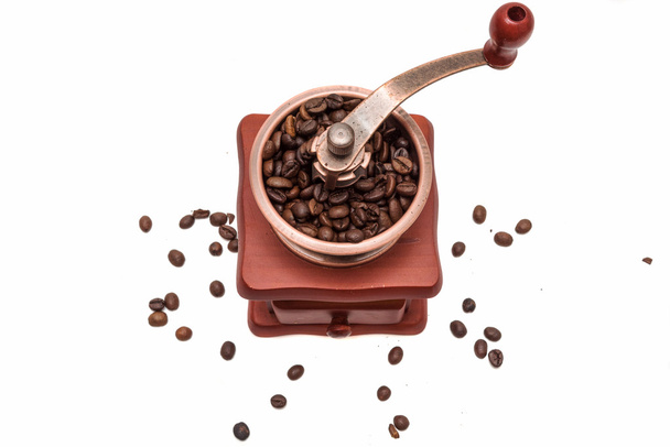 Εκλεκτής ποιότητας μύλος καφέ που απομονώνεται σε λευκό φόντο - Φωτογραφία, εικόνα