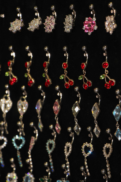 collection of earrings for navel piercing with pendant - Photo, Image