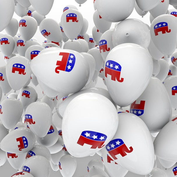 Republican balloons - the symbol for the republican party in the US. - Foto, Imagem