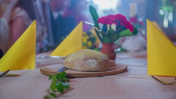 table has a very beautiful decoration - Footage, Video